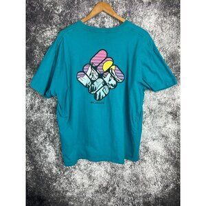 Columbia Hiking Mountain backpacking 80's colors Tee shirt T Mens  XXL